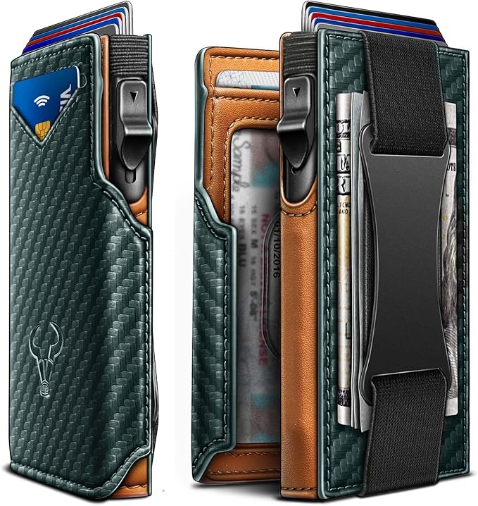 BULLIANT Men Wallet Gift Boxed, Slim Front Pocket Wallet Money Clip Card Holder by BULLIANT