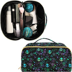 Makeup Organizer Bag, Magic Skulls Travel Makeup Bags Makeup Vanity Case Large Capacity Rhombus Cosmetic Toiletry Bag for Girl Women Ladies