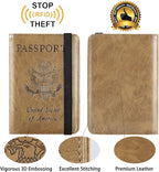 Passport Holder Cover Wallet Travel Essentials RFID Blocking Leather Card Case - Image 2