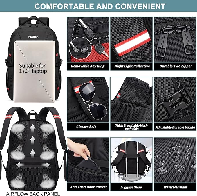 HILUSEN Extra Large Backpack for Men 50L, Insulated Cooler Lunch Box Backpack - Image 6