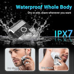 Electric Foil Shavers for Men: Mini Electric Razor, Foil Shaver for Face, IPX7 Waterproof Wet Dry Cordless Razor with 3 Floating Blades, LED Display for Travel & Home, USB Type C
