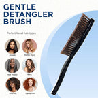 Giorgio GIO1BLK Black Gentle Touch Detangler Hair Brush for Men Women and Kids. Soft Bristles for Sensitive Scalp. Wet and Dry for all Hair Types. Scalp Massager Brush Stimulate Hair Growth