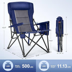 LET'S CAMP Oversized Camping Chairs 29.52" High Back Heavy Duty Lawn Chair - Image 2