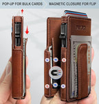 Men Wallet, with Money Clip Coins Pocket ID Window, Slim Front Pocket RFID - Image 3