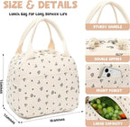 Bluboon Lunch Bag for Women Men Cute Corduroy Lunch Tote Bags Reusable - Image 7