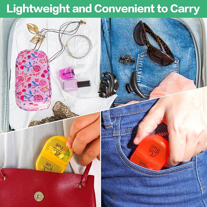 Serfeymi Weekly Travel Pill Organizer 2 Times A Day AM PM Upgraded Rainbow Pill - Image 6