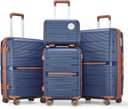 Campfun Luggage Sets 4 Piece, Expandable Carry On Luggage Set Hardshell PP by Campfun