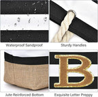 Becokan Beach Bag Initial Beach Tote - Image 2