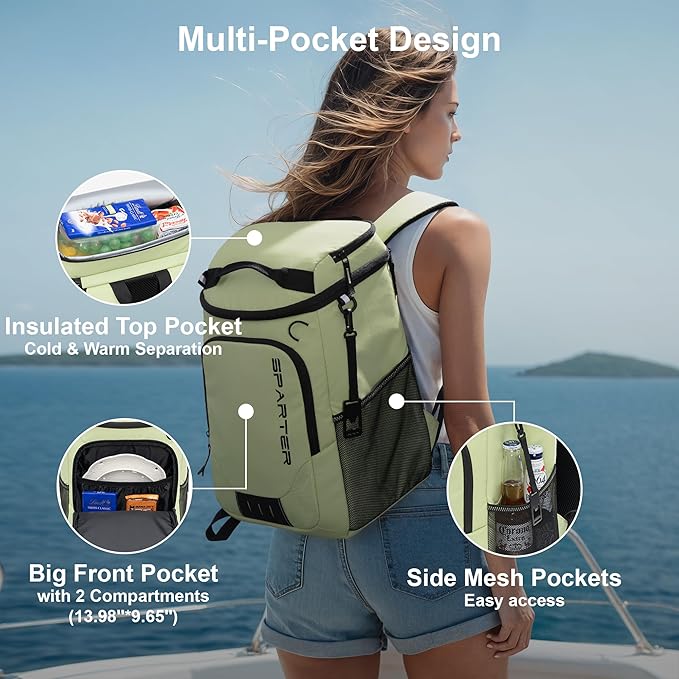 SPARTER Backpack Cooler Insulated Leak Proof 33/49 Cans, 2 Insulated - Image 4