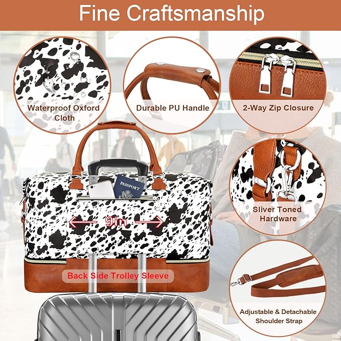 Weekender Bag for Women, Travel Duffel Bag Carry On Overnight Bag - Image 5
