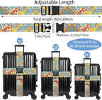 Totem Flowers Luggage Straps for Suitcases, Adjustable Luggage Travel Belt to - Image 2