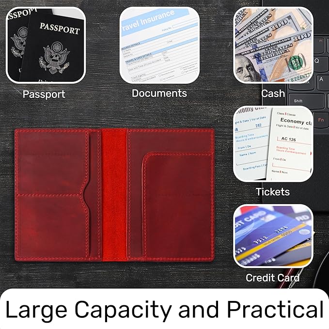 HIFA Leather Passport Holder, Handmade Passport Cover - Image 5
