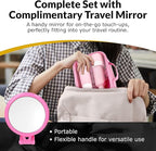 Pink Makeup Cosmetic Bag, Travel Toiletry Bag, Cute Makeup Pouch, Transparent Travel Case, Clear Front, Waterproof and Quart Size Bag, Best Gift for Girls, Teens, Women