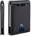SERMAN BRANDS RFID Blocking Slim Bifold Genuine Leather Minimalist Front Pocket by SERMANBRANDS