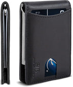 SERMAN BRANDS RFID Blocking Slim Bifold Genuine Leather Minimalist Front Pocket by SERMANBRANDS
