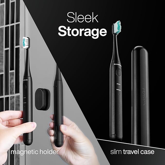 Aquasonic Icon ADA-Accepted Rechargeable Toothbrush | Magnetic Holder & Slim - Image 4