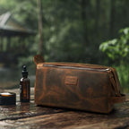 LEATHER VILLAGE Premium Leather Travel Toiletry Bag - Image 8