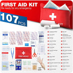 First Aid Kit for Home Car Travel 107 Piece Emergency Kits for Hiking Camping - Image 2