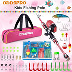 ODDSPRO Kids Fishing Pole Pink, Portable Telescopic Fishing Rod and Reel Combo - Image 2