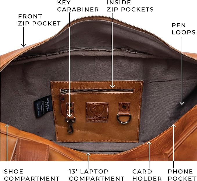 Berliner Bags Vintage Genuine Leather Duffle Austin XL - Image 3