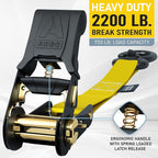 AUGO Ratchet Straps Heavy Duty 4 Pack -15 FT - 2200 LB Break Strength – - Cargo - Image 2
