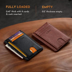 Buffway Slim Minimalist Front Pocket RFID Blocking Leather Wallets - Image 5