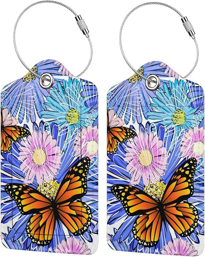 Set of 2 Artistic Flowers Luggage Tags by SNAPMADE