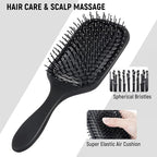 SALONSILK Hair Brush Comb Set, 5PCS Women Men Hair Brush & Styling Comb Set, Wide Tooth Rat Tail Fine Tooth Paddle Roller Combs, Professional Barber Tools for All Types