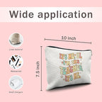 Nogrit Makeup Bag Linen, Multifunctional Cosmetic Case, Perfect for Makeup & Toiletry, Teacher-23, Zipper Closure, 10 x 7.5 inches