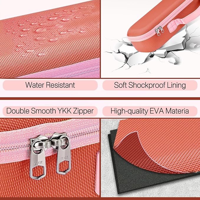 RAIACE Hard Storage Case Compatible with Dyson Airstrait Straightener, Travel Carrying Bag. (case only). (Red)
