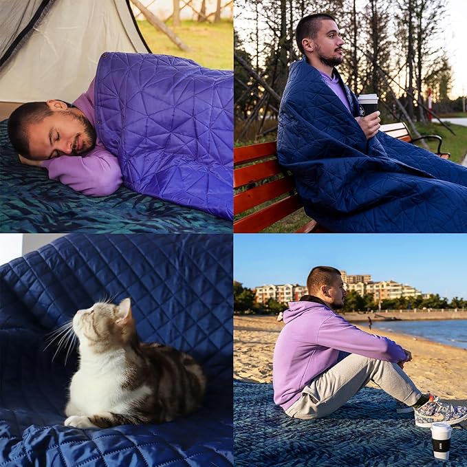 Outdoor Waterproof Blanket, Foldable Fleece Stadium Blanket - Image 6