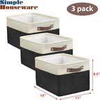 SIMPLE HOUSEWARE Large Fabric Storage Bin, 3 Pack - Image 3