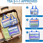 XEWEA Clear Travel Toiletry Bags, 3 Pack TSA Approved Transparent Makeup Bag - Image 5