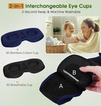LC-dolida Bamboo Cotton Bluetooth Sleep Mask, 2 in 1 3D Soft Sleep Mask - Image 3