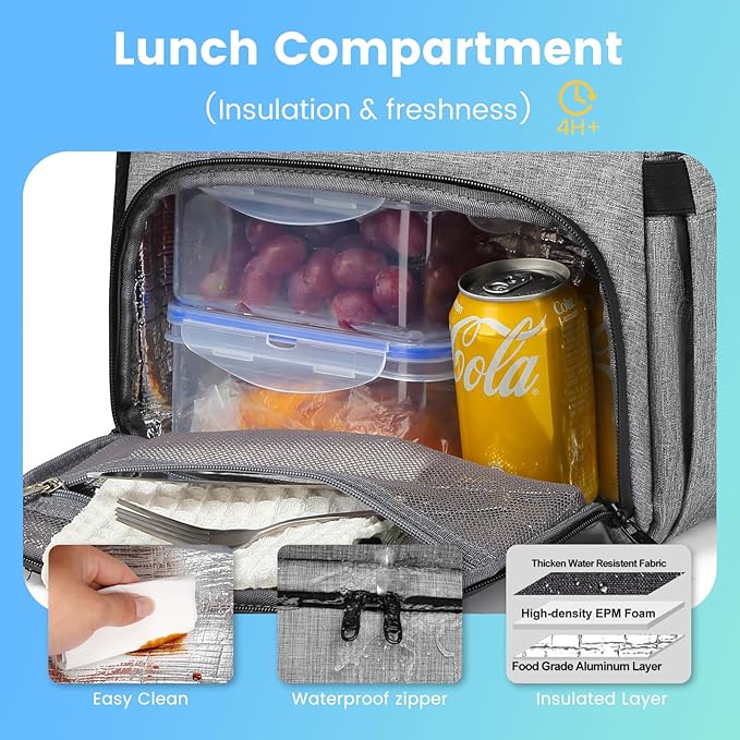 Lunch Backpack, Insulated Cooler Backpack Lunch Box - Image 4