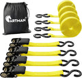 Cartman Ratchet Tie Down, 4Pk 15Ft, 500Lbs Load Cap/ 1500Lbs Break Strength by CARTMAN