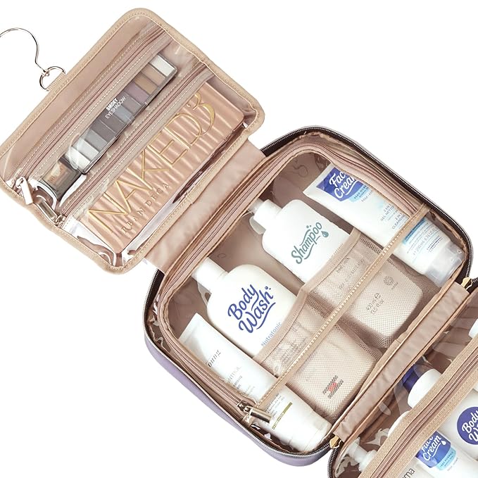 NISHEL Travel Toiletry Bag for women, Portable Hanging Organizer for Full-Sized - Image 4