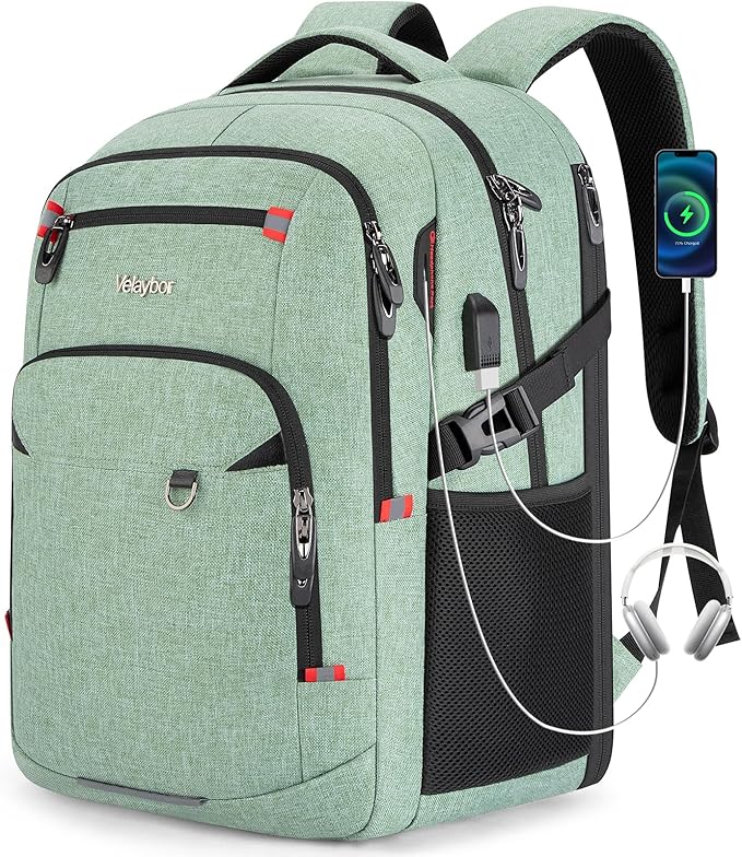 40L Expandable Laptop Backpack, Anti-thief Travel Backpack by Velaybor