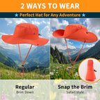 Home Prefer UPF50+ Mens Sun Hat Wide Brim Womens UV Protection Beach Bucket Hat - Image 2