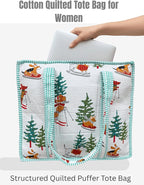 Cotton Quilted Tote Bag for Women – Large Beach & Travel Tote - Image 4