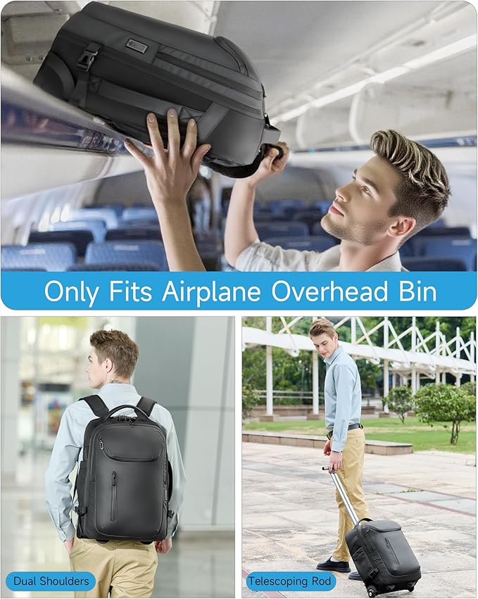Rolling Backpack, 50L Travel Backpack - Image 7