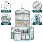 PAVILIA Large Hanging Toiletry Bag Travel Bag Women Men, Cosmetic Organizer - Image 3