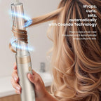 MESCOMB 6-in-1 Hot Air Styler – Hair Dryer with Straightener, Auto Curler & Volumizing Brush for Straightening, Curling, Smoothing & Volume, Damage-Free (Champagne Coffee)