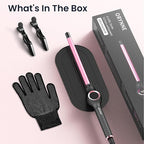 1/2 Inch Curling Wand for Long Hair, Extra Long Barrel Ceramic Half Inch Curling Wand, 7 Adjustable Heats, 110-240V Dual Voltage Small Barrel Curling Iron Wand, 60 Minutes Auto Shut Off