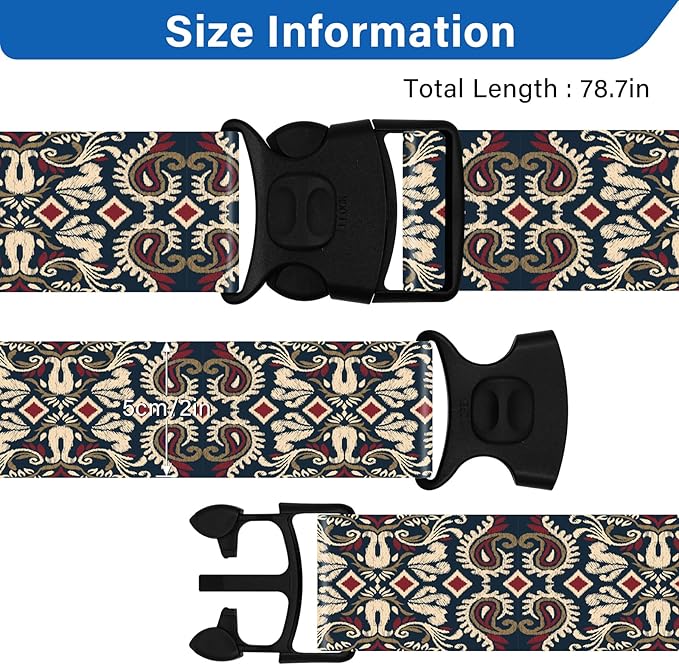 2 Pack Luggage Straps for Suitcases, Adjustable Travel Belt - Image 3