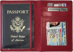 Personalized Monogrammed Red Leather RFID Passport Wallet - Image 5