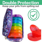 Serfeymi Weekly Travel Pill Organizer 2 Times A Day AM PM Rainbow Pill Box 7 Day - Image 5