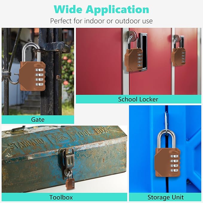 CL11MC Combination Lock, 4 Digit Outdoor Combination Padlock Set Your own - Image 7