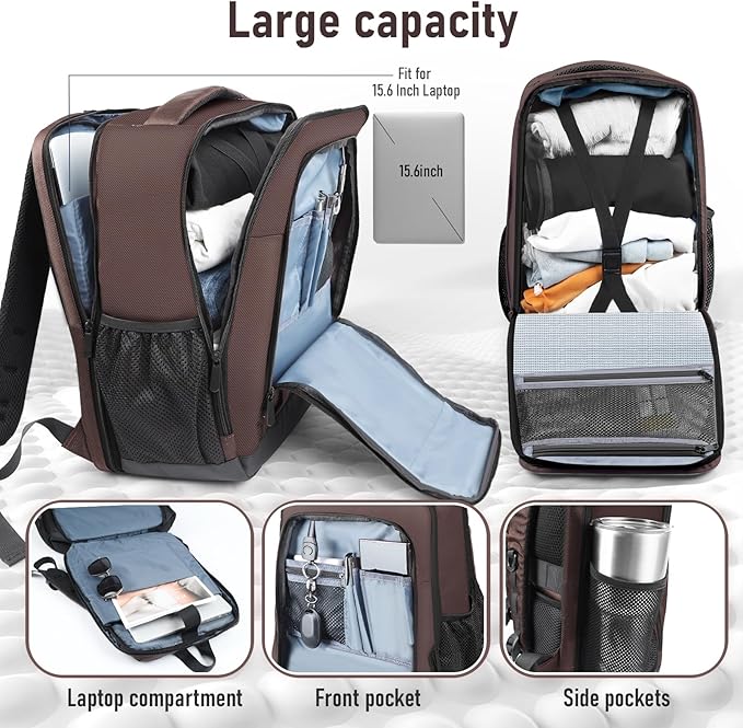 Travel Backpack, Business Anti Theft Slim Sturdy Laptops Backpack - Image 4