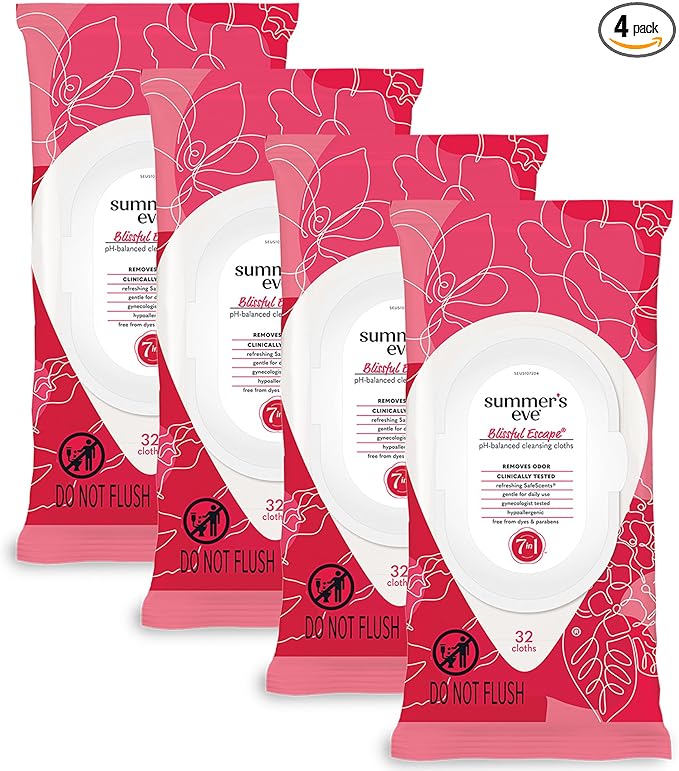 Summer's Eve Blissful Escape Feminine Wipes, Gentle pH-Balanced Formula Helps by SummersEve